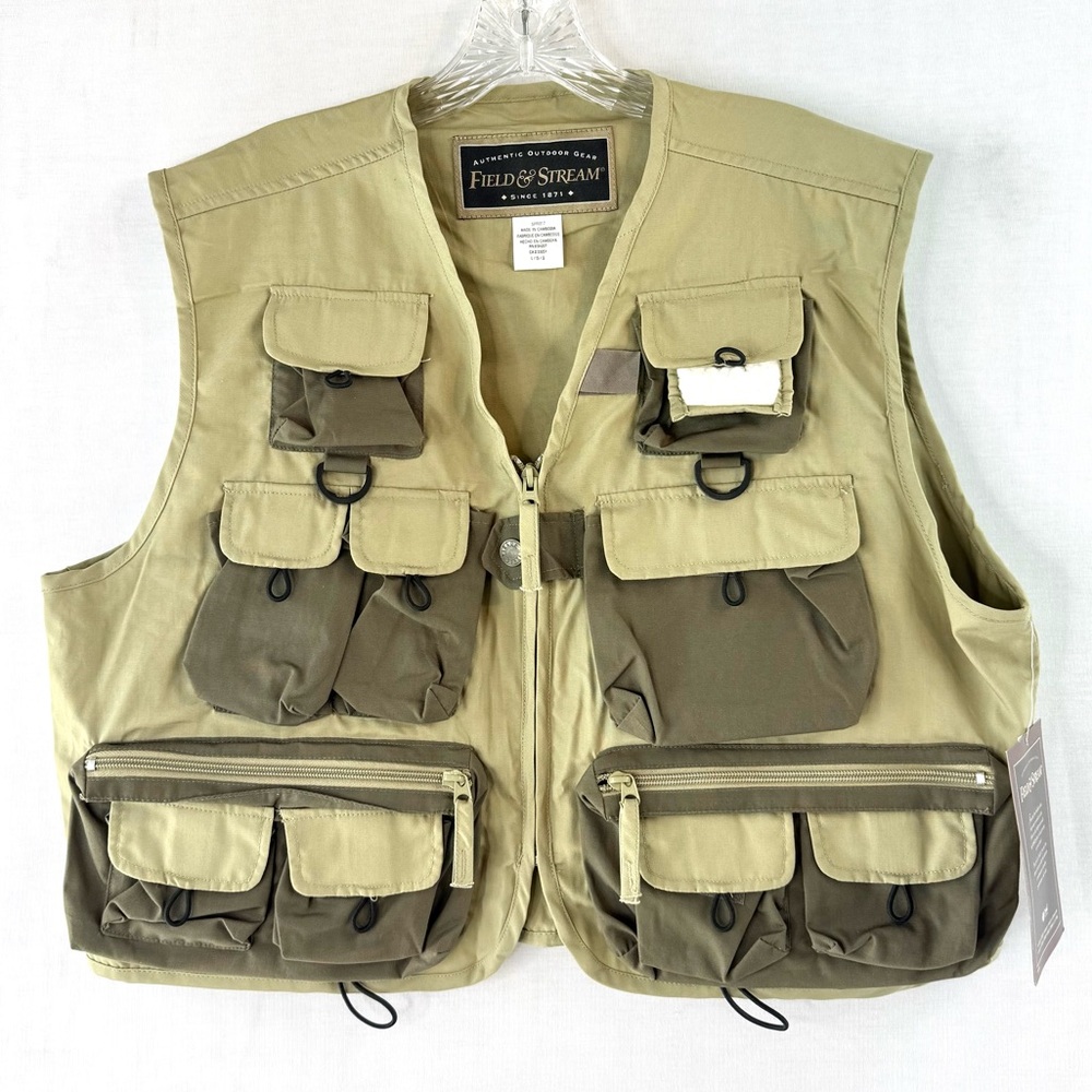 Field & Stream Khaki and Army Green Outdoor Fishing Vest